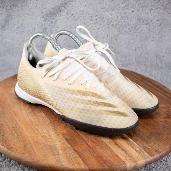 adidas X Ghosted.3 TF White Metallic Gold Melange EG8199 Shoe Men's 6.5M Soccer - Picture 1 of 9